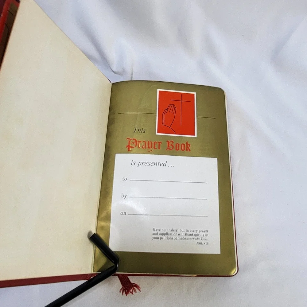 Vintage 1954 The Prayer Book Catholic Press Life of Christ Red Gilt Illustrated